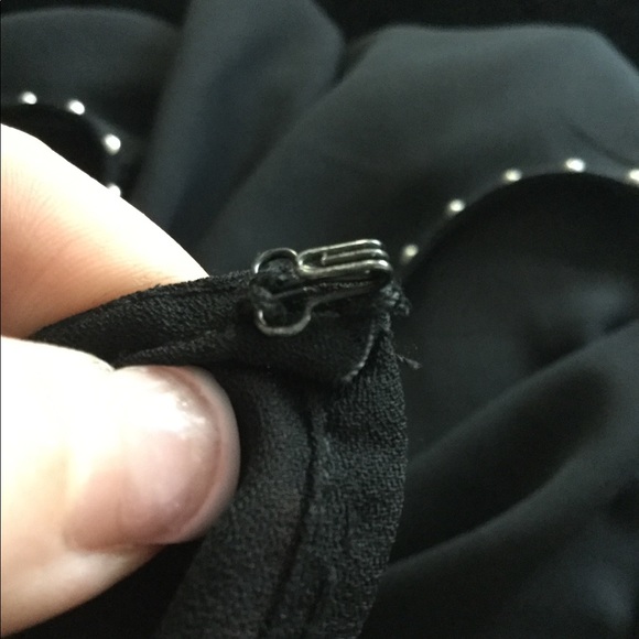 Sheer black top lined with silver studs - Picture 7 of 7